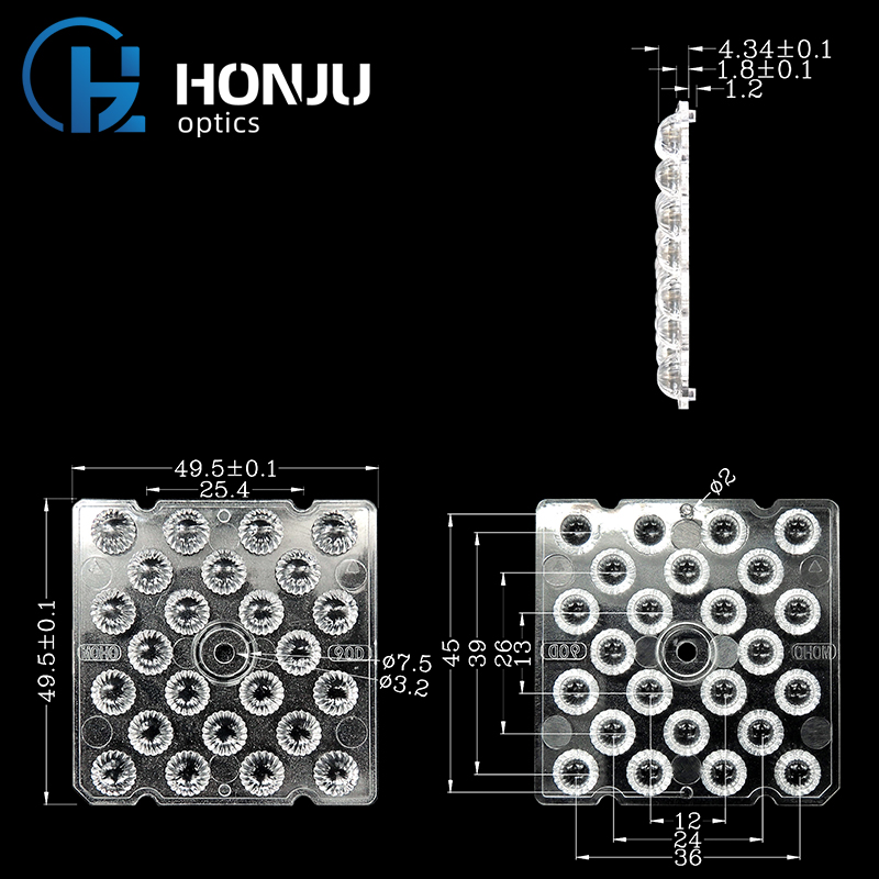 HONJU 24 Beads 90 Degree Led Optical Square PC Gym Tunnel Lens Outdoor Road Lighting 5050 Led Street Light Module