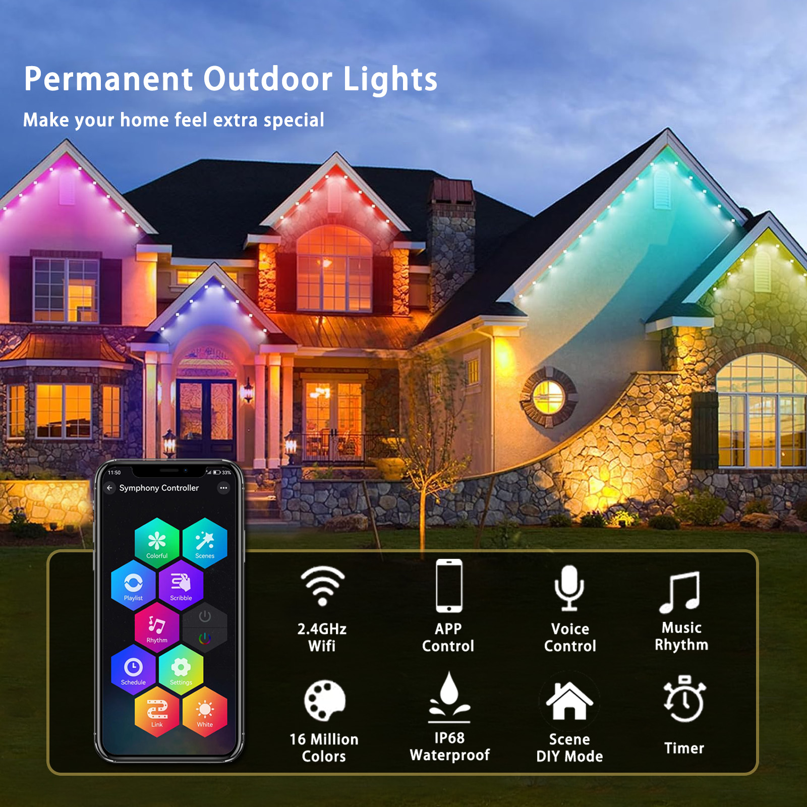 HRSYT DC12V 24V 48V IP68 UL CUL Aluminum Track Light RGB RGBW Point Light For House Christmas Permanent LED Outdoor Lighting
