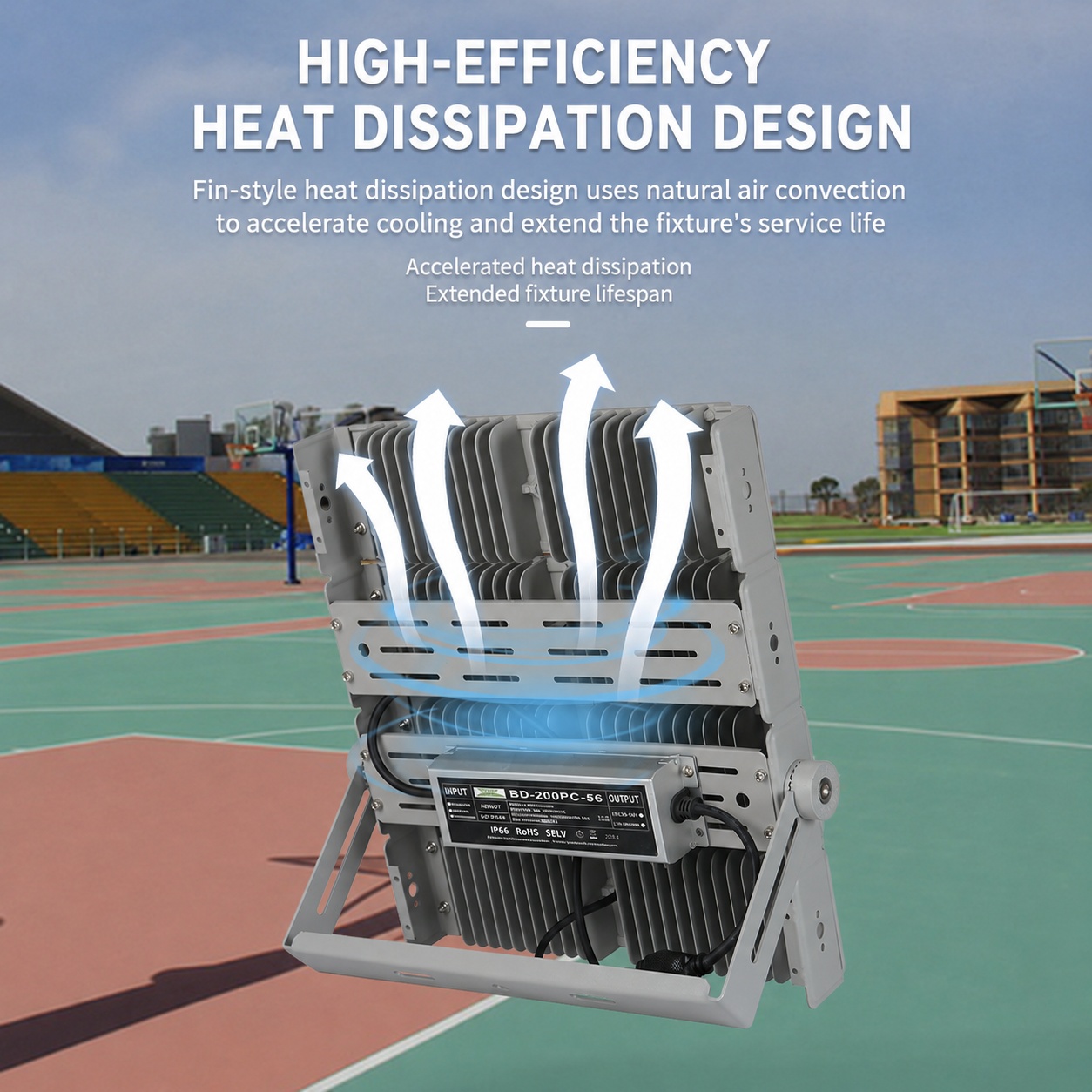 500W LED Football Field Lights Outdoor Stadium Flood Light High-Pole Modular Sports Field Lighting