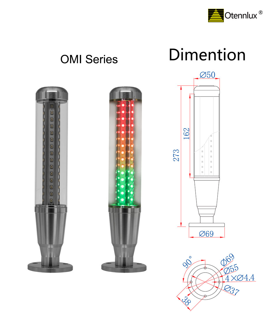 3 Layers RYG Tri-color Led Signal Tower Light for Industry Machine Aluminum Alloy Led Warning Indicator Tower Light with Buzzer