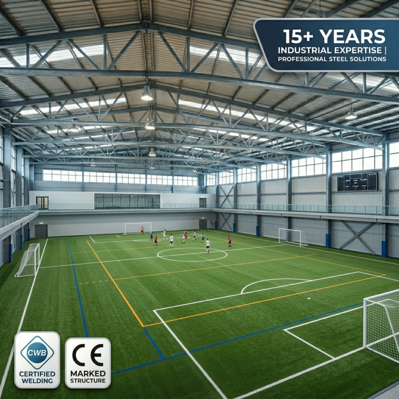 Indoor Football Pitch Steel Structure Building Prefabricated Soccer Arena Large Space Sports Center Solution Modern Design