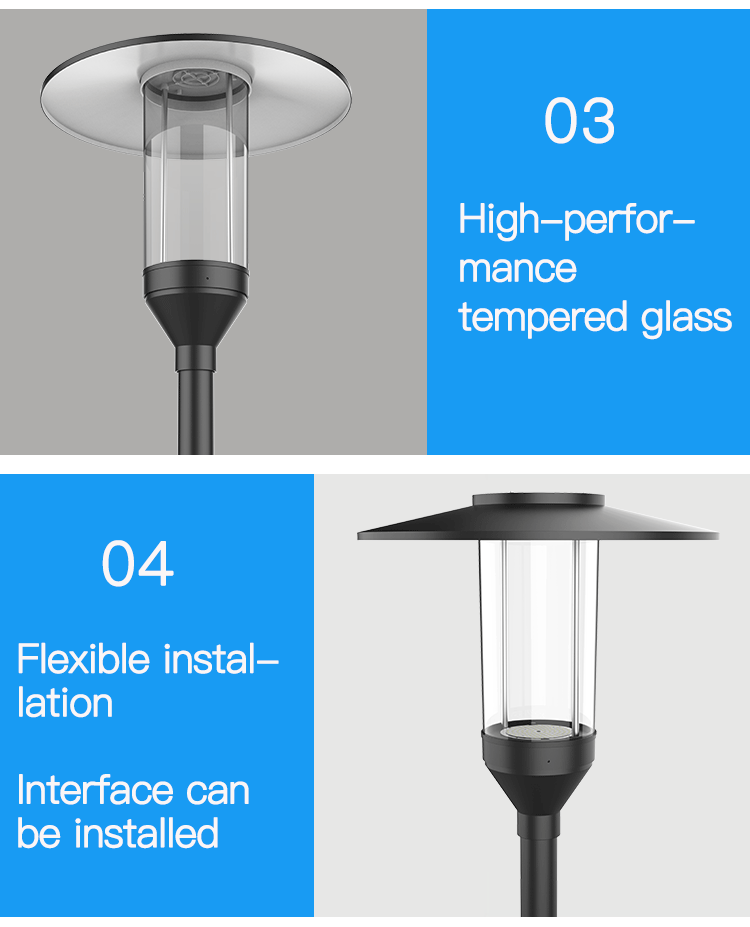 Catenary LED Aluminium Street Lamp Post 30w 60w Post Top Led Garden Lights