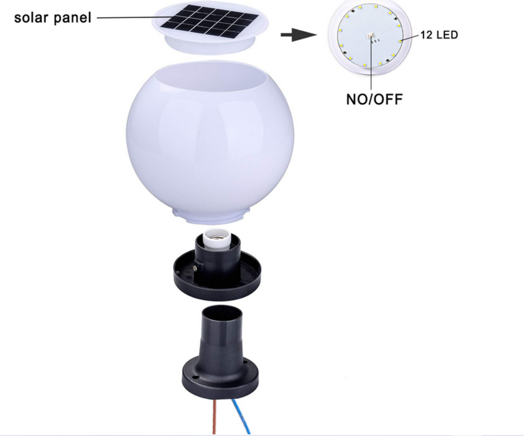 Solar Lights Outdoor Pillar Light Ball Garden