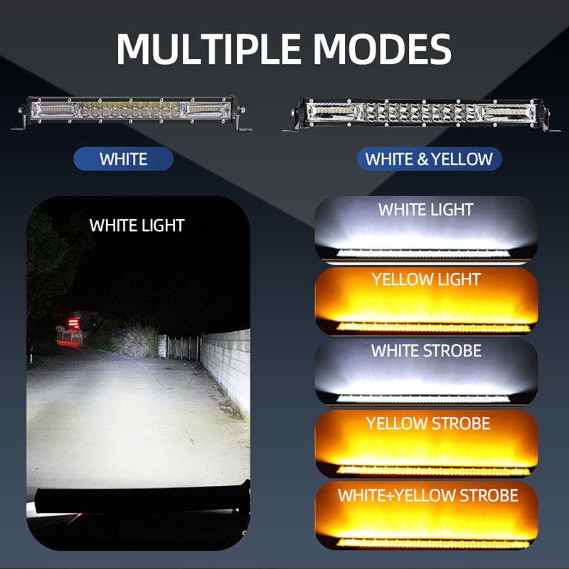 Hot Selling Led Car Work Light High Power Strobe Light Bar 40led 60led 80led 100led for Car White Color Off Road Driving Lights