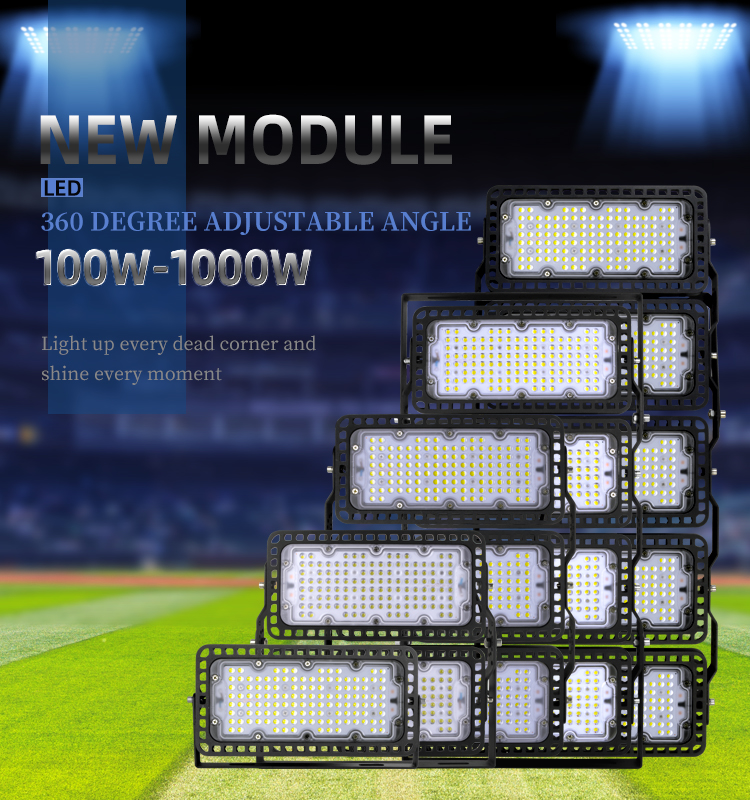 Professional Football Stadium Tennis Court Lighting 100 200 300 400 600 800 1000 Watts IP65 Led Stadium Flood Light