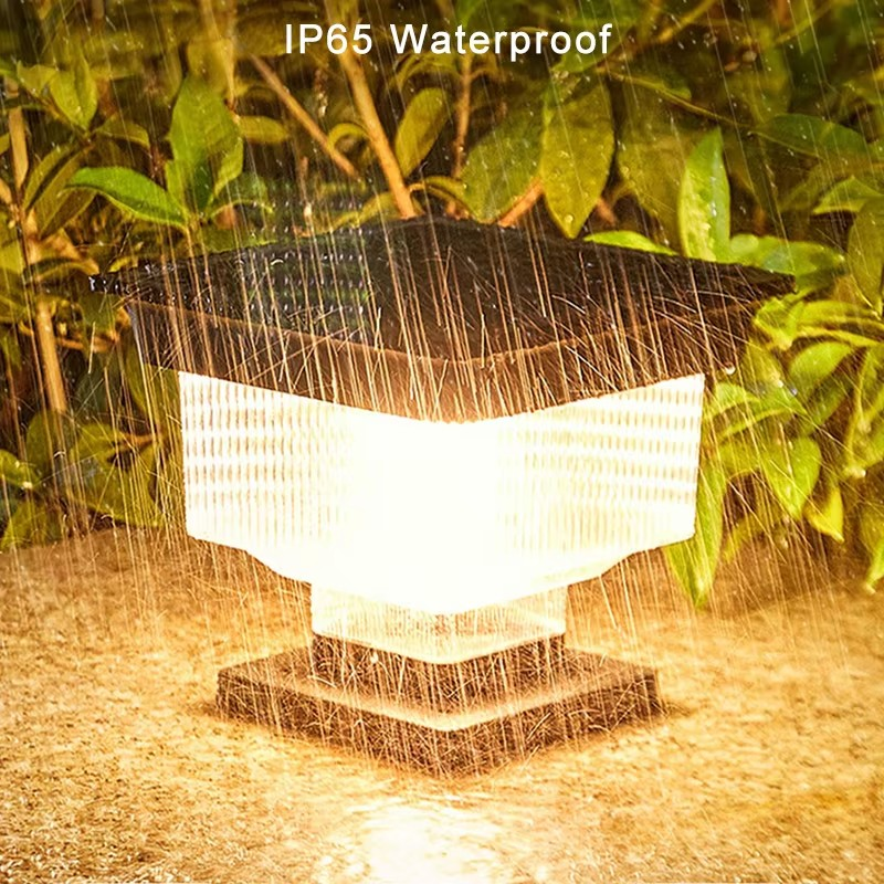 Outdoor Garden Courtyard Fence IP65 Waterproof Solar Gate Post Lamp LED Light Source Aluminum Pillar Top Light Die-Cast Aluminum