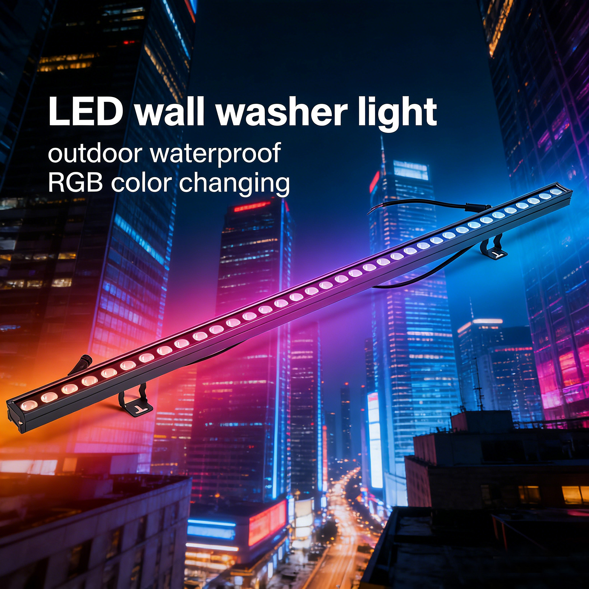 RGBW Mixed 36W DMX512 IP66 Waterproof Aluminum LED Wall Washers 6000K Daylight Dimmable 3-Year Warranty Ra80 Landscape Outdoor