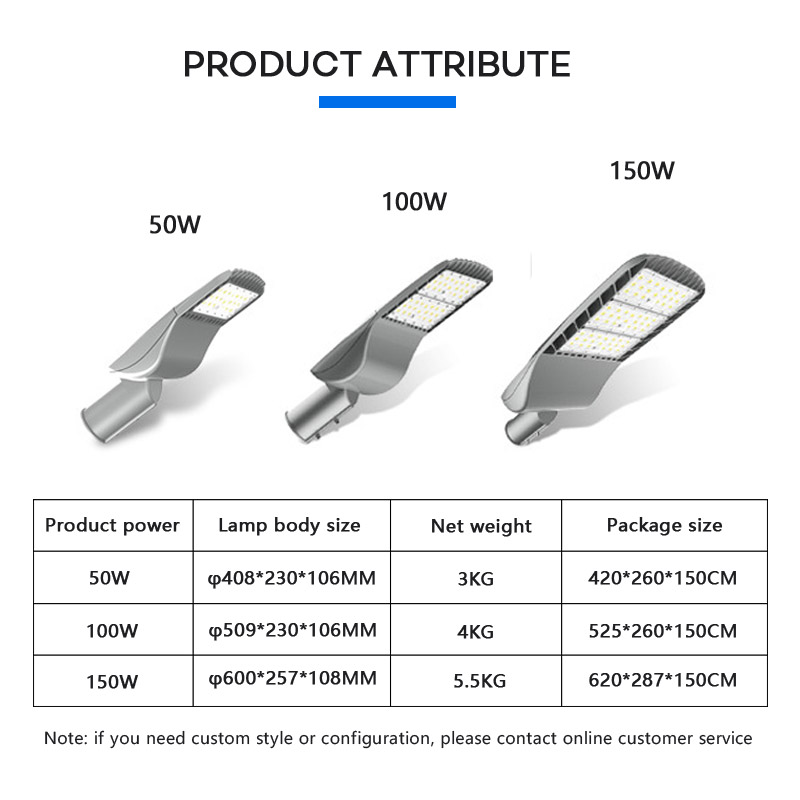 50W 100W 150W Lamparas Led Alumbrado Publico Outdoor Road Parking Lot Shoebox Street Light
