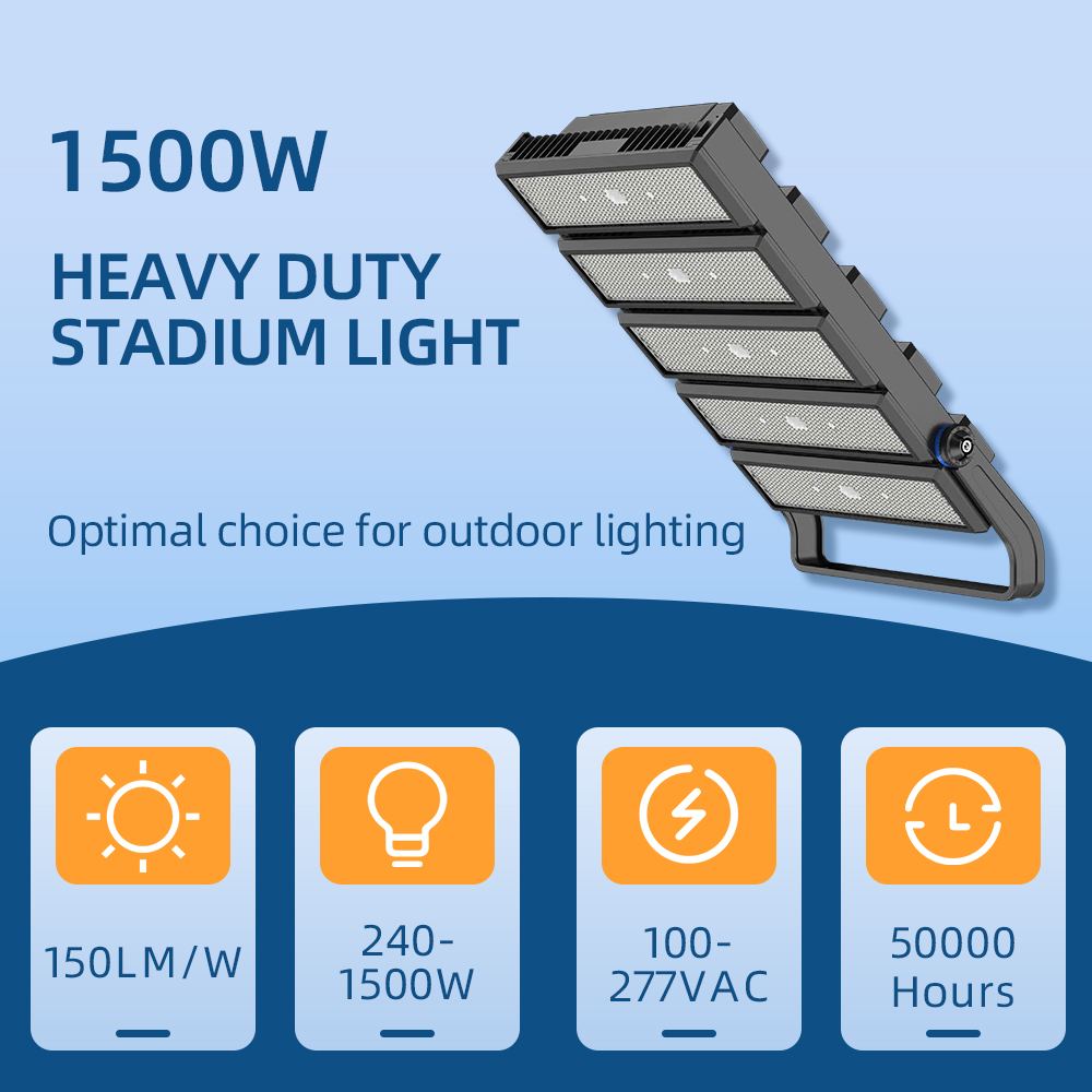 LED Stadium Flood Lights High Mast Sport Light with Aluminum Body 250W-1250W IP66 Rating for Football Field &amp; Tennis Court