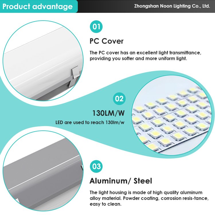 High Perfomance Emergency Vapor Tight Light Waterproof Ip65 Workshop Dimmable Sesnor 4ft 8ft Tube Led Triproof Light