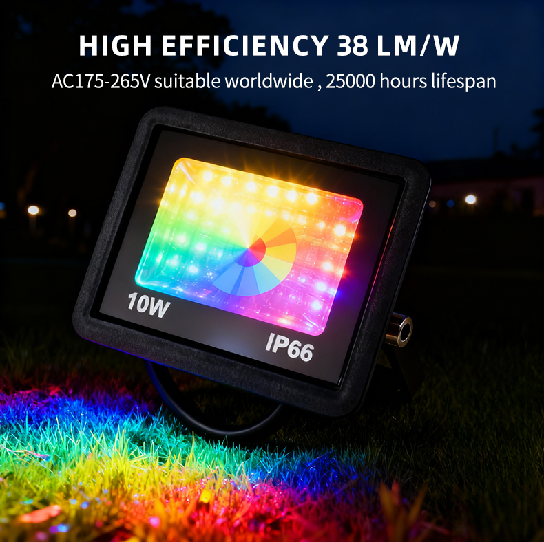 Waterproof EU Standards Certified CE EMC LVD CB IP66, 10W-200W RoHS Compliant 2 Years Warranty RGBW LED Flood Light