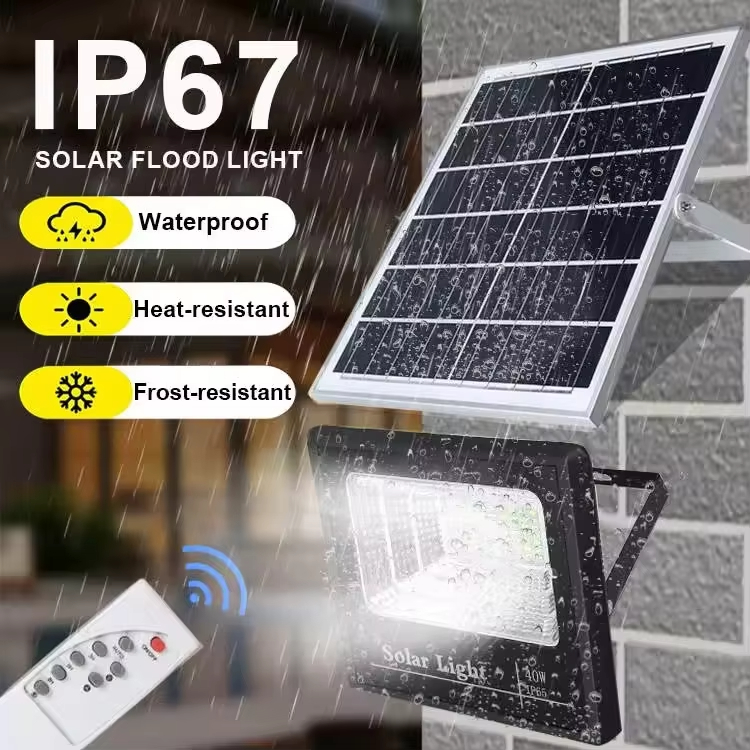 IP65 Waterproof Outdoor Solar Flood Light 40W-200W SMD LED Lamp ABS Housing for Garden Yard Landscape Lighting