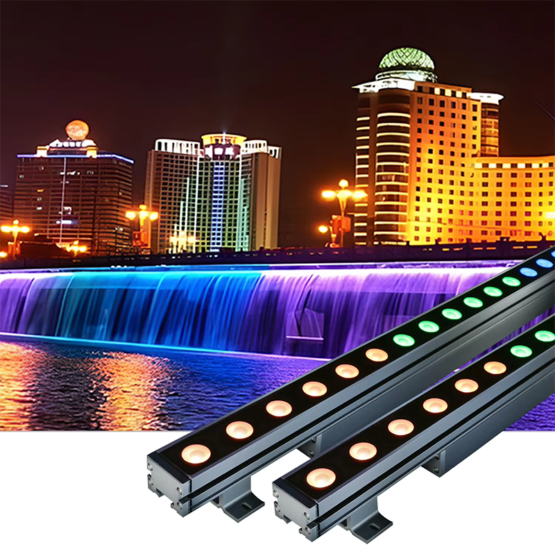 Linear Wall Washer Light Dmx512 RGB Dc24v Led Building Light Strip 18w 24w 36w Wall Lamp Outdoor Architectural Lighting