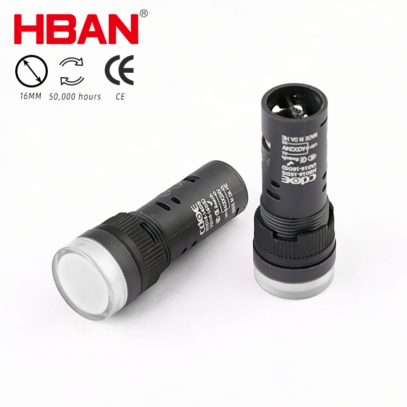 HBAN Factory Waterproof 16mm AD16-16DS Plastic Industrial LED Indicator Lights Plc Equipment Panel 24 V Led signal Light Lamp