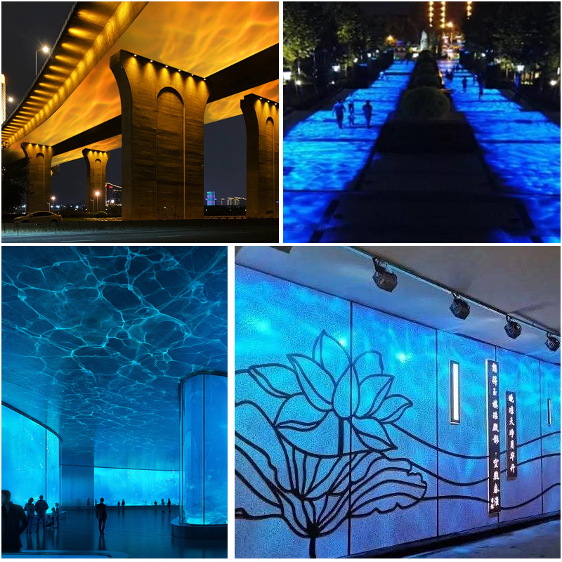 IP65 36W Outdoor Wall Washer Aluminum Linear LED Light for Facade Lighting 3D Water Ripple Projection for Exterior Facades