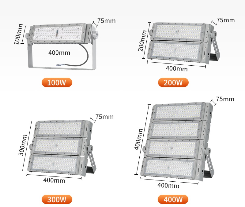 500W LED Football Field Lights Outdoor Stadium Flood Light High-Pole Modular Sports Field Lighting