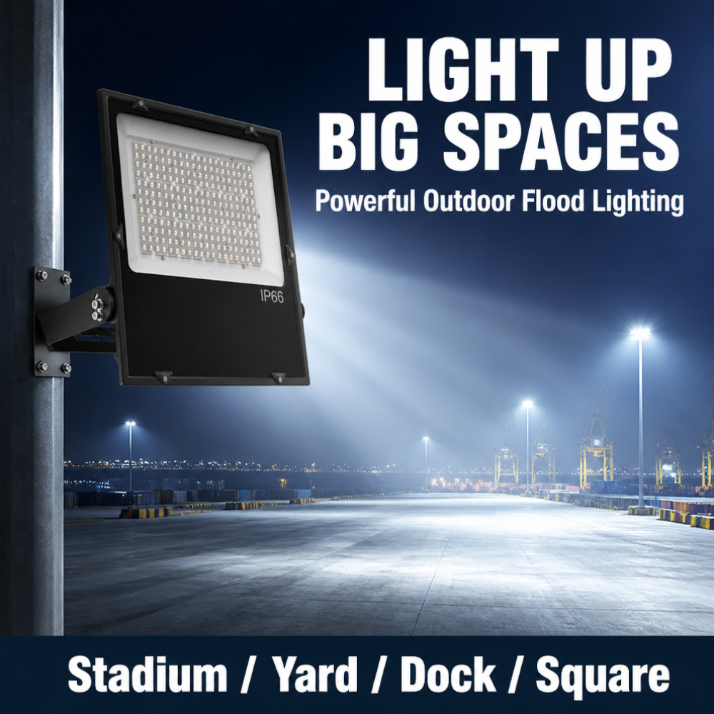 High Brightness IP65 Waterproof LED Aluminum Warm White Adjustable Outdoor Stadium Lighting Flood Light 50-200W Yard Large Scale