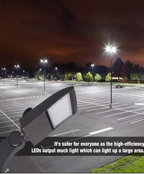 Waterproof 150LM/W LED Parking Lot Lights Commercial Area Road Lighting LED Shoebox Street Pole Lights