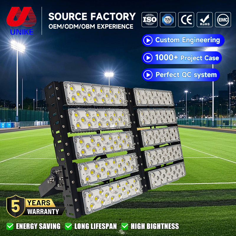 Outdoor Waterproof Ip65 Aluminum 50W 100W 120W 150W 200W 250W 300W 400W 500W 600W 800W Sport Stadium Led High Mast Flood Light
