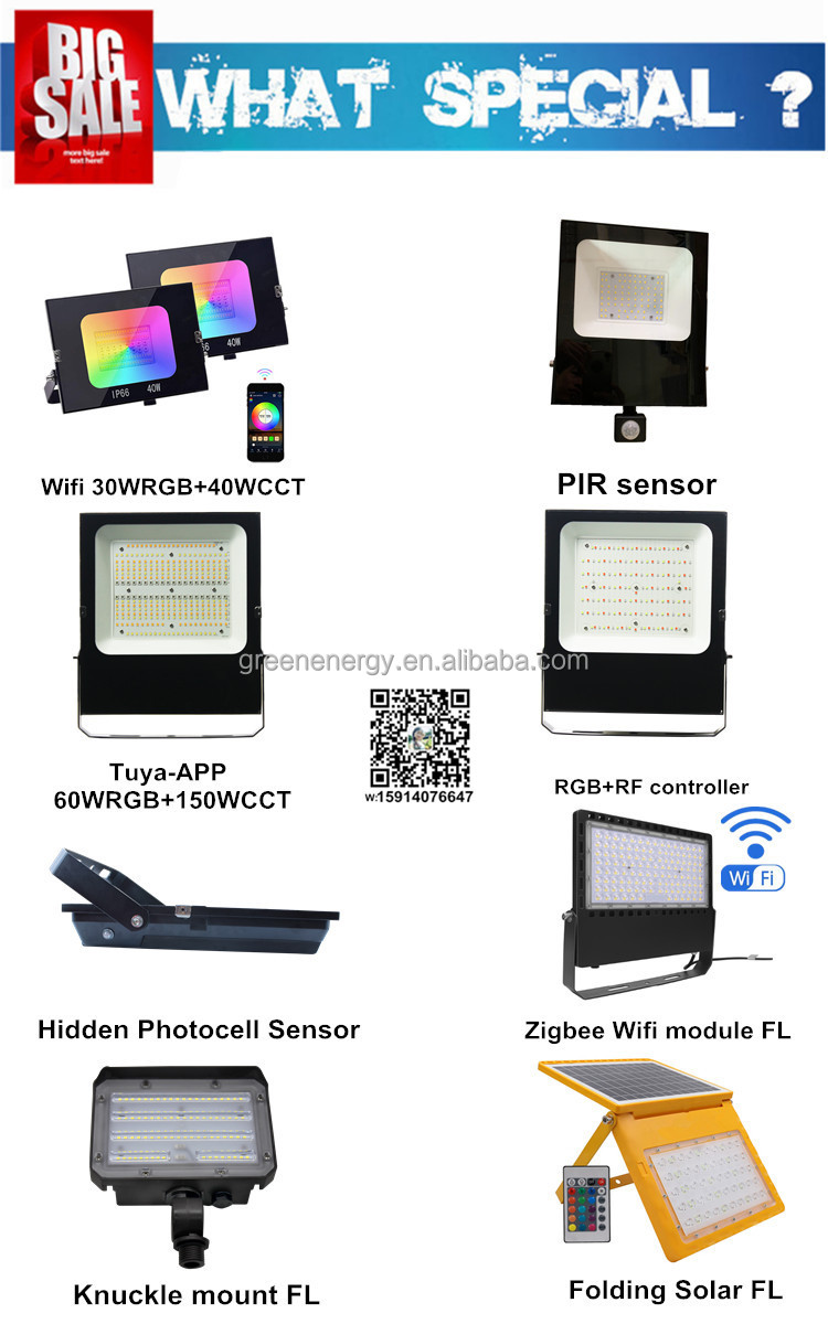 2023 Cct Changeable Led Flood Light 50w 150w 250w Adjustable Power Flood Light Luminaires with Sosen Meanwell Lifud Driver