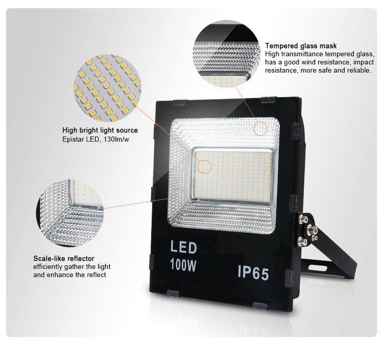 UL ROHS Certification 5 Years Warranty IP65 50W 100W 200W Outdoor Flood LED Light