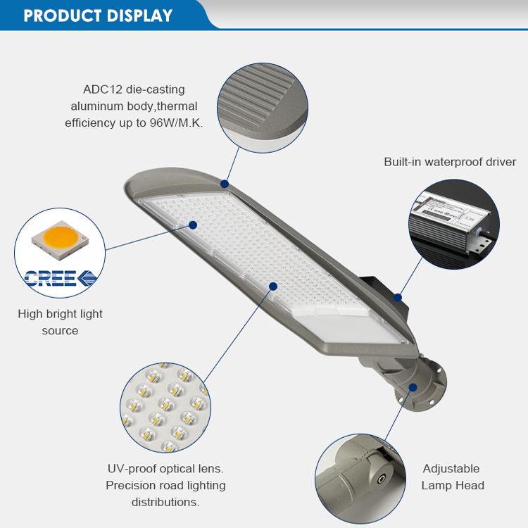 3 Years Warranty Ip66 Waterproof Parking Lot Roadway 50w 100w 150w 200w Road Cheap Outdoor Led Street Light