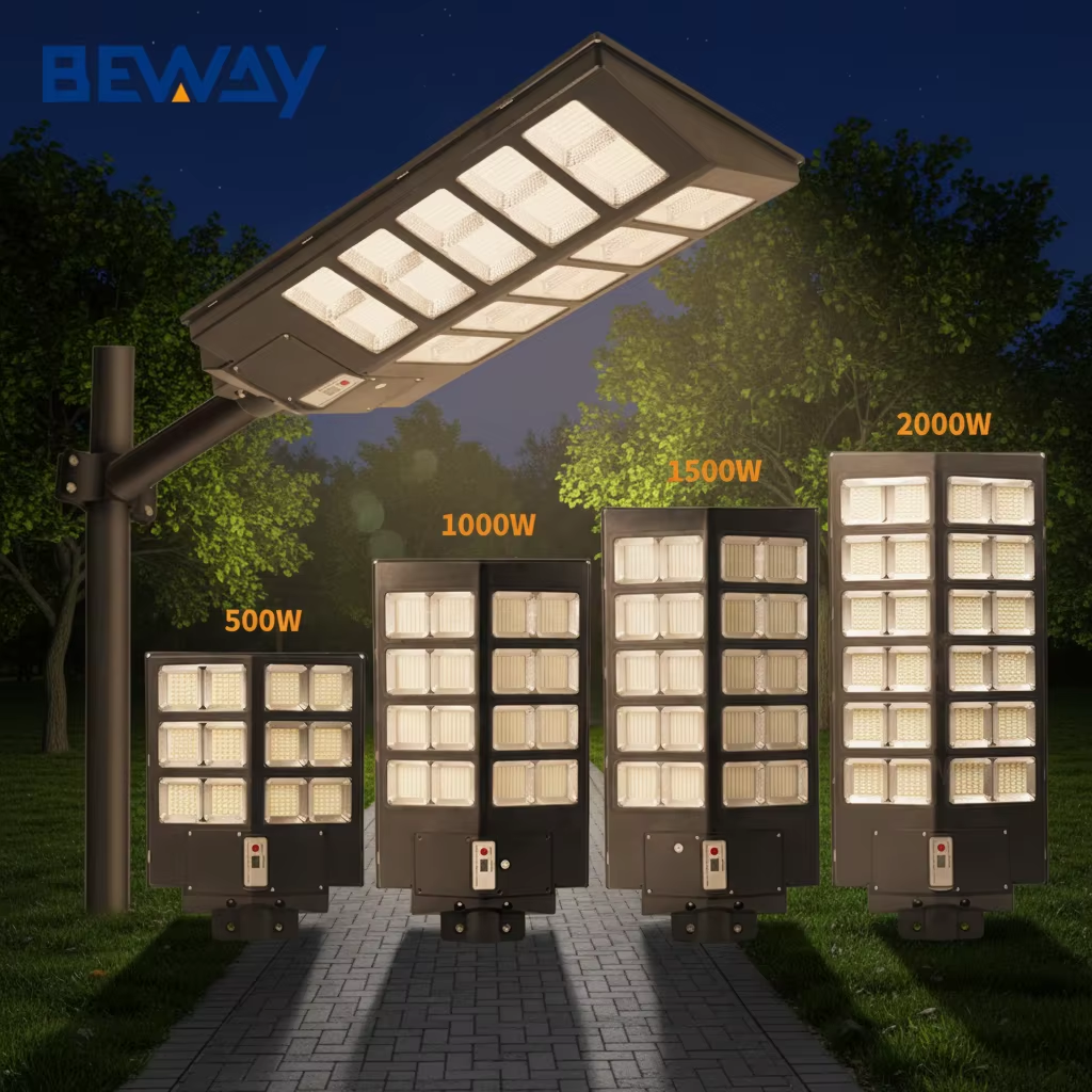 Remote Control Parking Lot Outdoor Streetlight Waterproof Ip65 500 1000 1500 2000 w Integrated All in One Led Solar Street Light