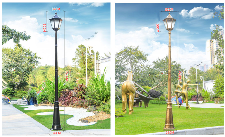 Post Top LED Light Power Outdoor Waterproof Led High Pole Landscape Light Street Post Lamp Park Villa Aluminum Garden Light