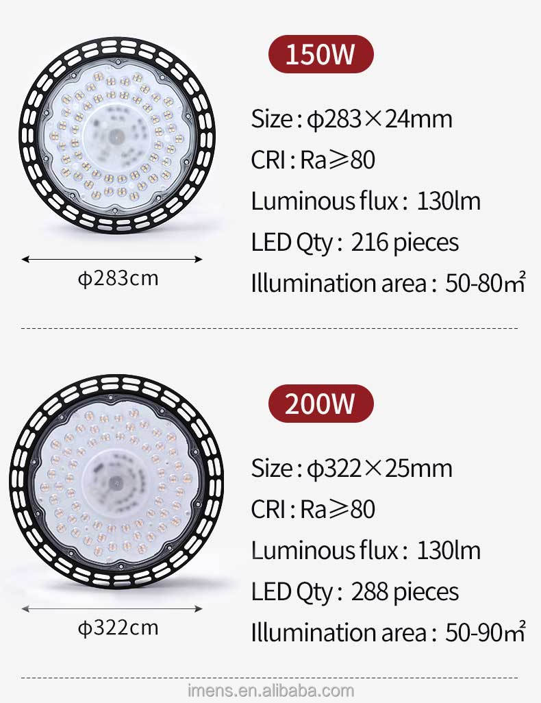 Factory Price Industrial Lamp Lighting Indoor Smd Aluminum 100w 150w 200w 300w Ufo Led Highbay Light
