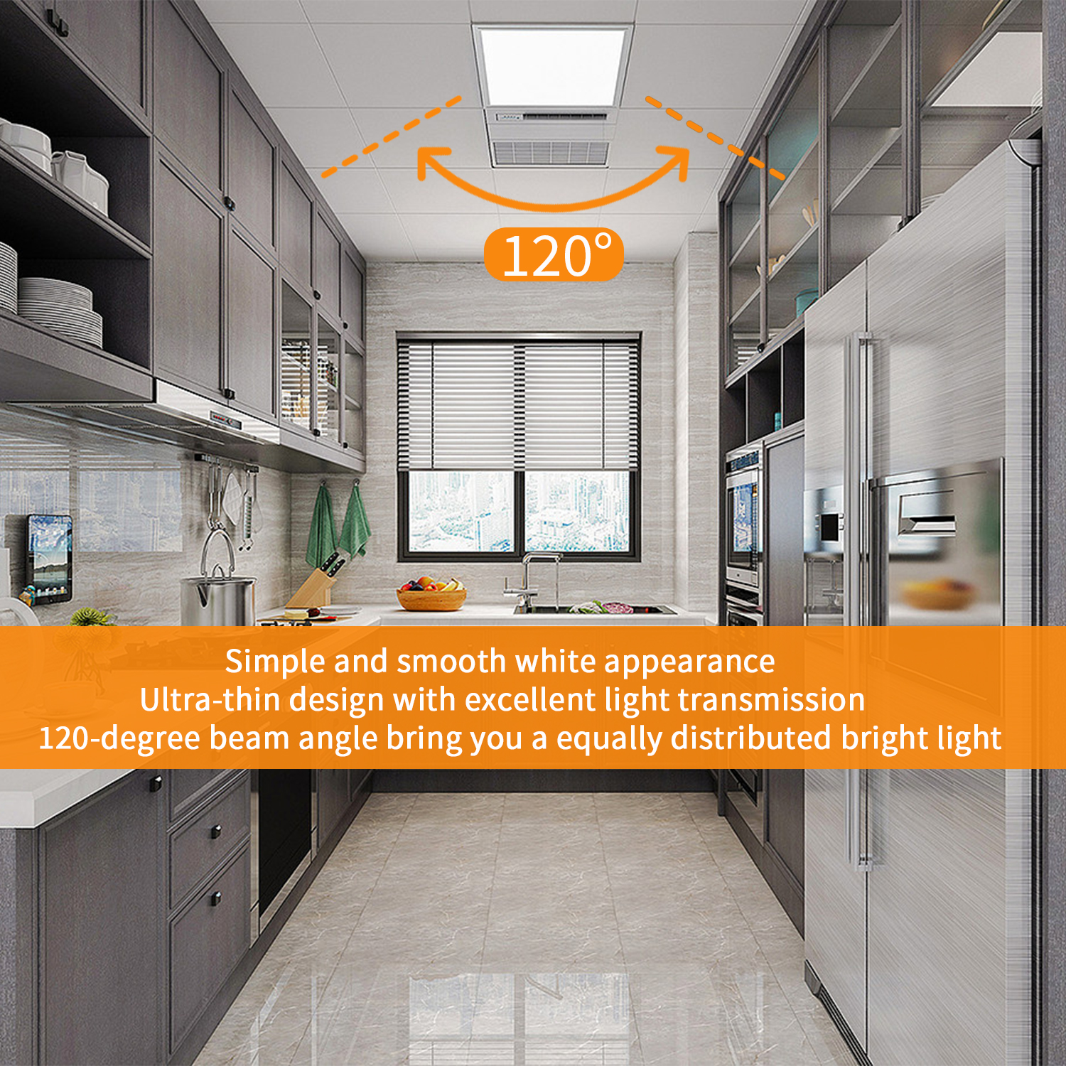 2feet X 2feet High Lumen LED Flat Panel Light 48W 5760LM 3000K/4000K/5000K Recessed Back-lit Fixture For Office