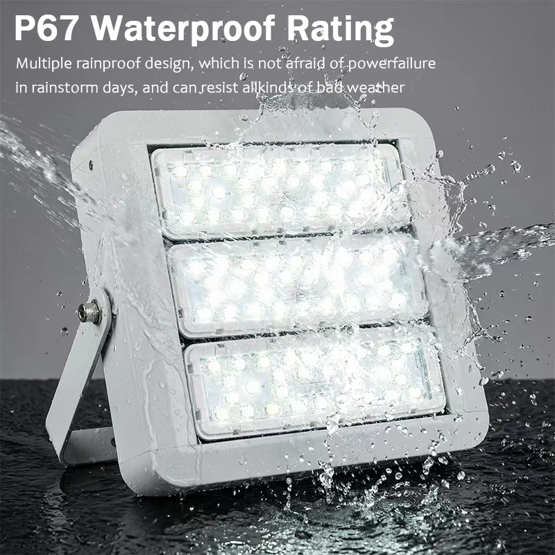 XINDECO FLA LED Flood Light IP67 60W Aluminum Alloy 50000H 7200lm 10-Year Warranty Sports Stadiums Outdoor Garden Square Parking