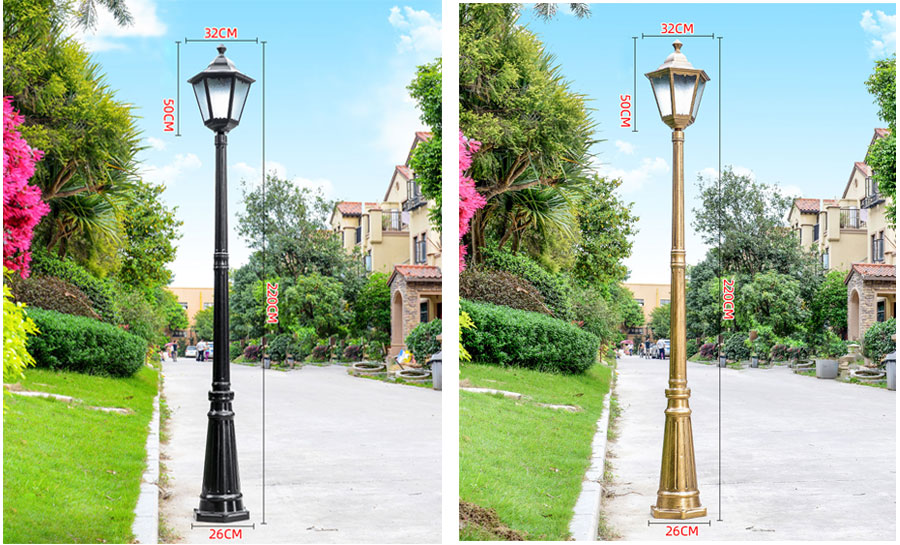 Post Top LED Light Power Outdoor Waterproof Led High Pole Landscape Light Street Post Lamp Park Villa Aluminum Garden Light