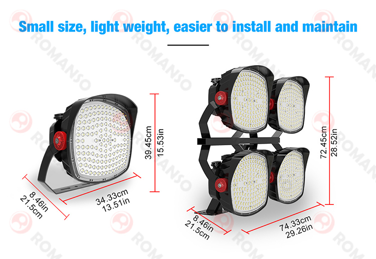 600W 800W 1000W High Mast LED Flood Lights for Outdoor Stadiums COB Chip with IP66 Rating