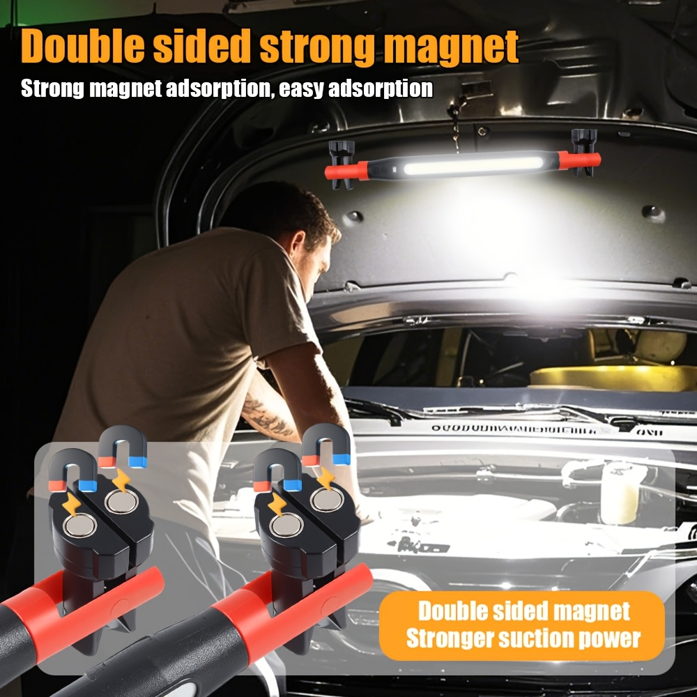 2000mAh Rechargeable Dimmable LED IP44 Working Light Cordless Mechanic Car Repair Workshop Magnetic Underhood COB Portable Clamp