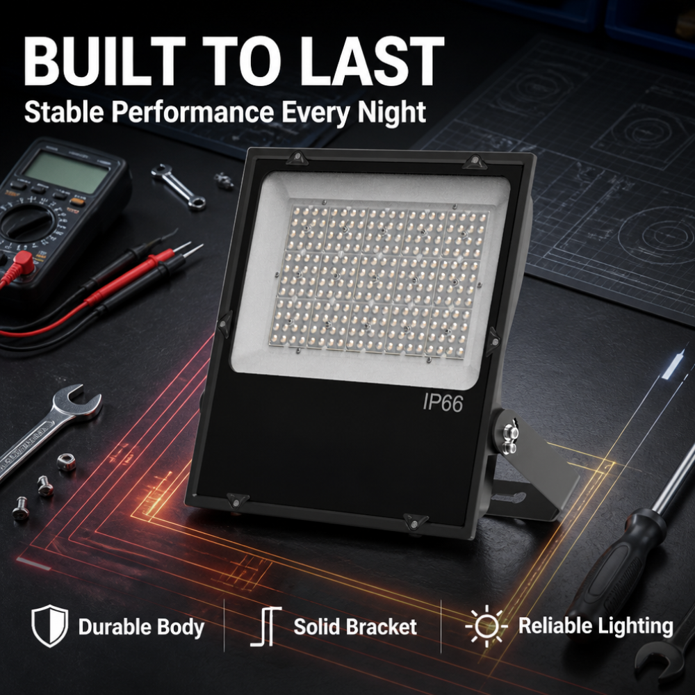 High Brightness IP65 Waterproof LED Aluminum Warm White Adjustable Outdoor Stadium Lighting Flood Light 50-200W Yard Large Scale