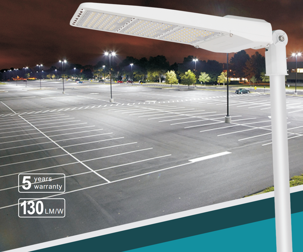 Waterproof 150LM/W LED Parking Lot Lights Commercial Area Road Lighting LED Shoebox Street Pole Lights