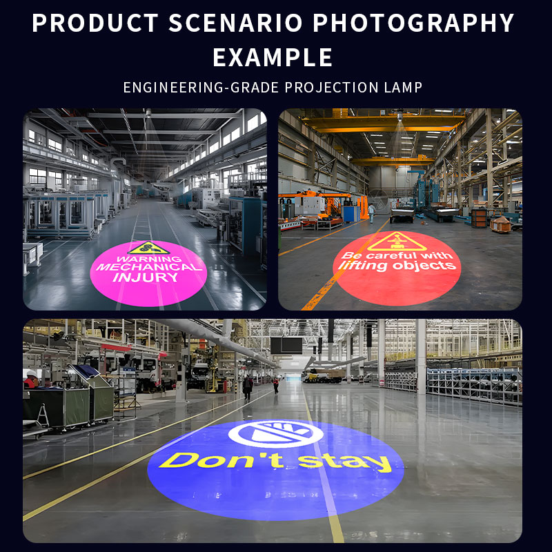 300W 600W Industrial Gobo Projector LED Safety Warning Sign Light IP67 Waterproof Warehouse Factory Virtual Floor Line Lamp