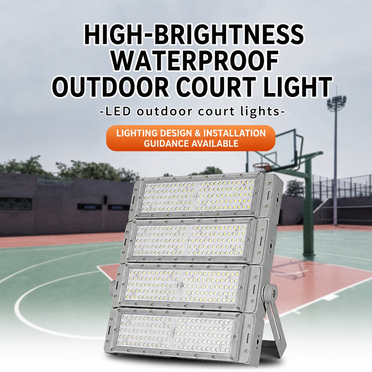 500W LED Football Field Lights Outdoor Stadium Flood Light High-Pole Modular Sports Field Lighting