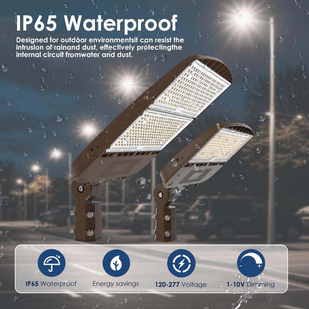 Power And CCT Tunable Ip65 100W 150W 200W 240W 300W Shoebox Led Street Light For Parking Lots Walkways Roadways Public Area