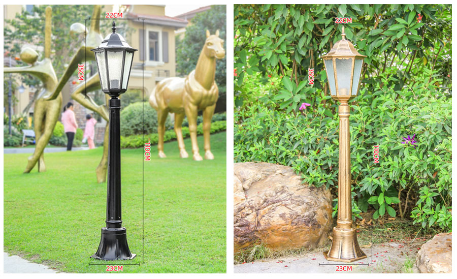 Post Top LED Light Power Outdoor Waterproof Led High Pole Landscape Light Street Post Lamp Park Villa Aluminum Garden Light