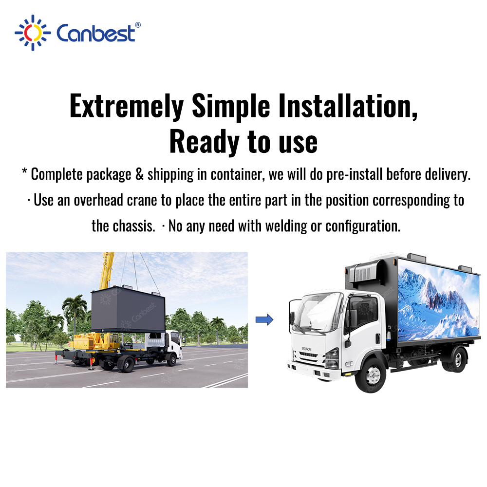Canbest P4 P5 Outdoor Led Display Screen Truck Box 3D Digital Mobile Advertising Roadshow Stage Design On Pickup For Sale