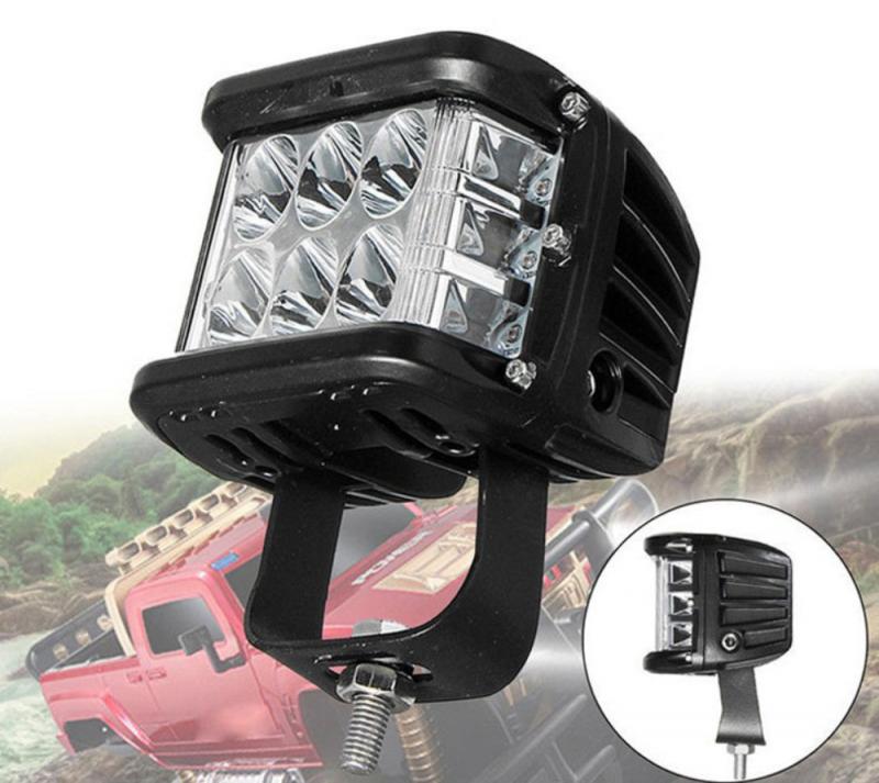 Aluminum 12/24V 4 Inch 45W LED Work Light 3 Sides White Yellow Red Blue Strobe Warning Lamp Off Road Truck Moto Fog Driving Lamp