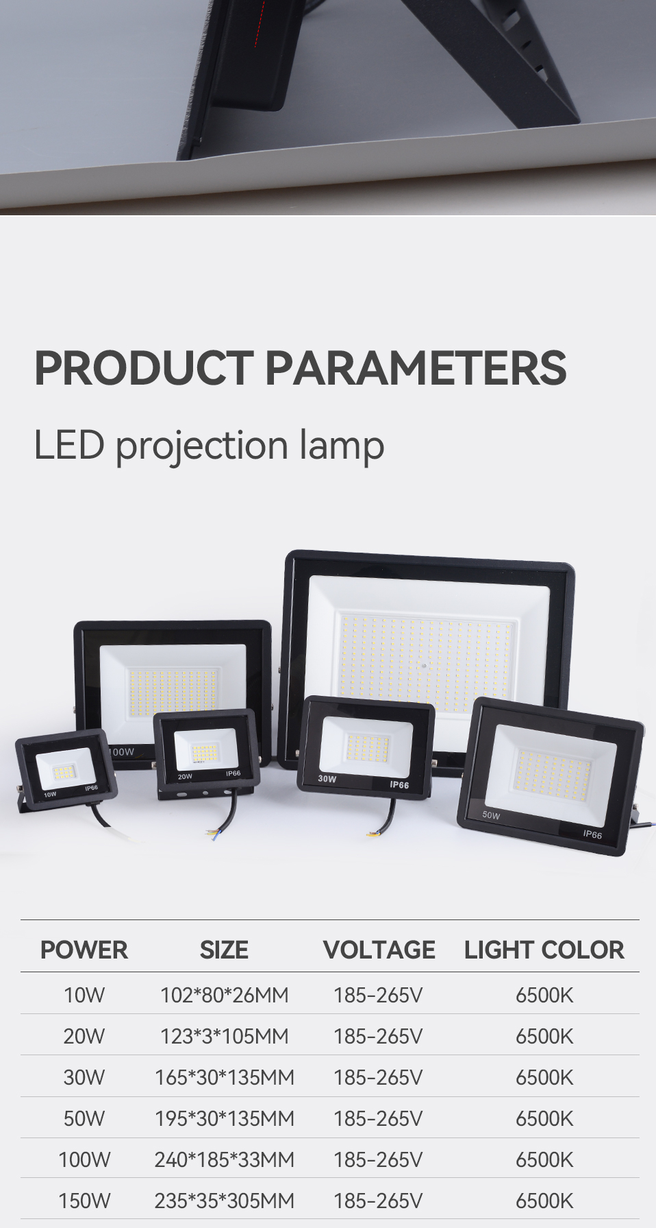 Aluminum LED Floodlight IP66 Waterproof Outdoor Lamp Garden Park Yard