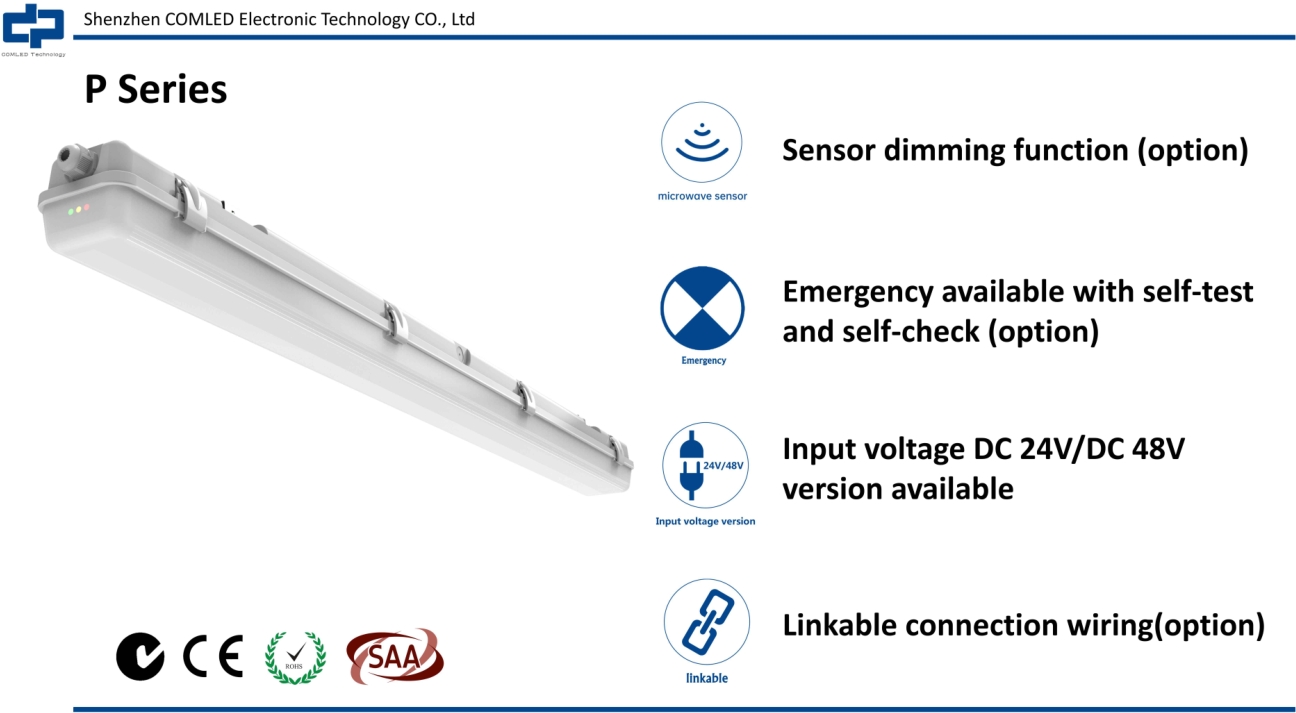 Emergency Vapor proof Batten Light Tri-proof Fixture