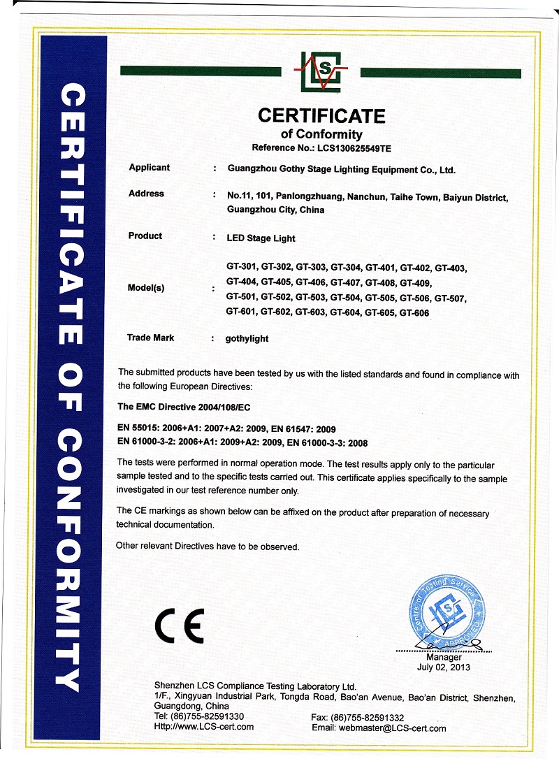 Certification CE RoHS 3