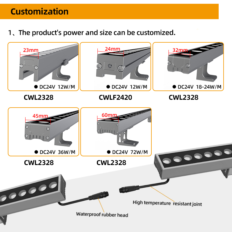 Cwl2328 Custom Ip66 Waterproof Rgbw Dmx Led Linear Light Outdoor Facade Architectural Wall Washer Lights for Building