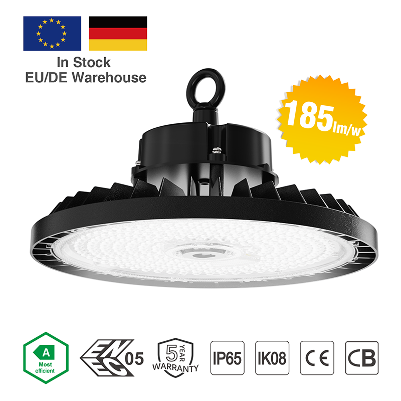 Warehouse Lighting ENEC CE UFO Led High Bay Lights Selection Power CCT IP65 IK08 Highbay Light With Emergency Module