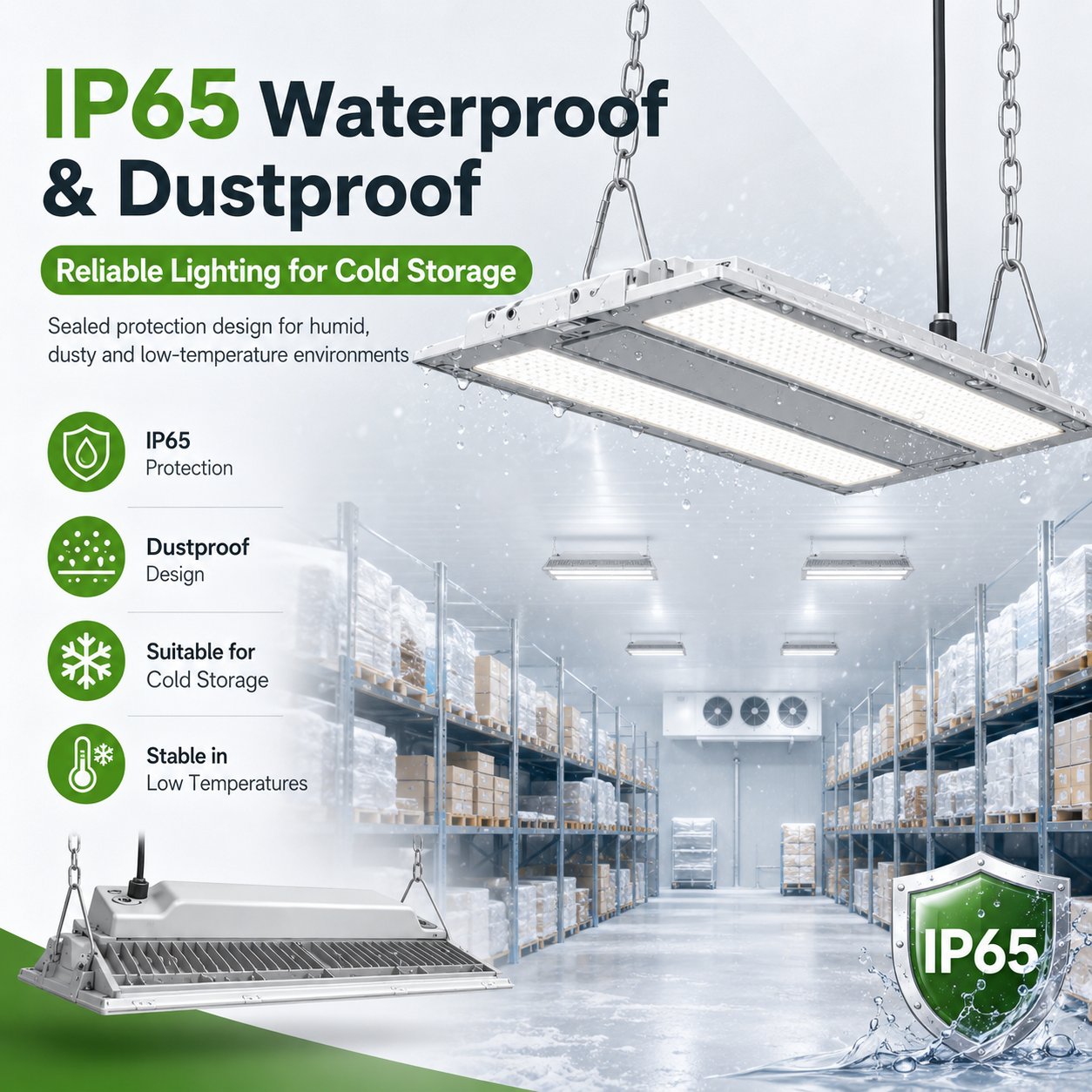 LED Linear High Bay 130lm/W IP65 Smart Control Industrial Warehouse Lighting CE RoHS 5 Years