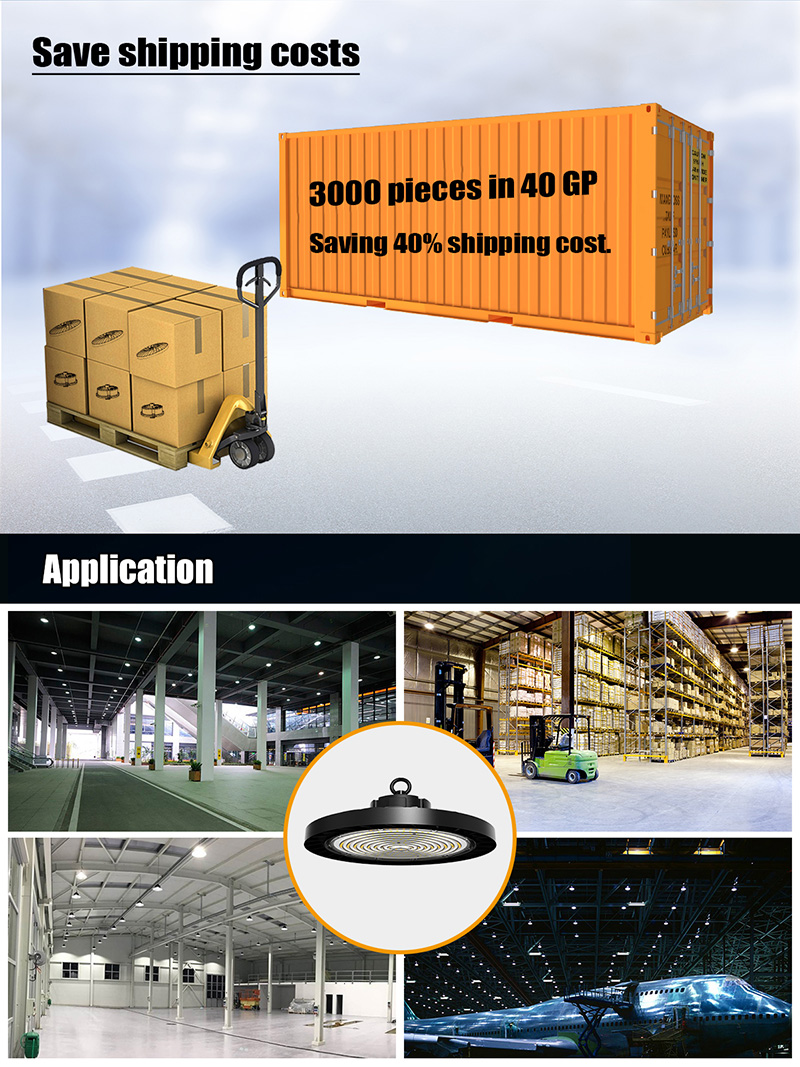 LED UFO Highbay Lamp 210lm/W 300W 150lm/W LED UFO Highbay Light Microwave Dali Dimming Zigbee CCT and Power Adjusting 60W