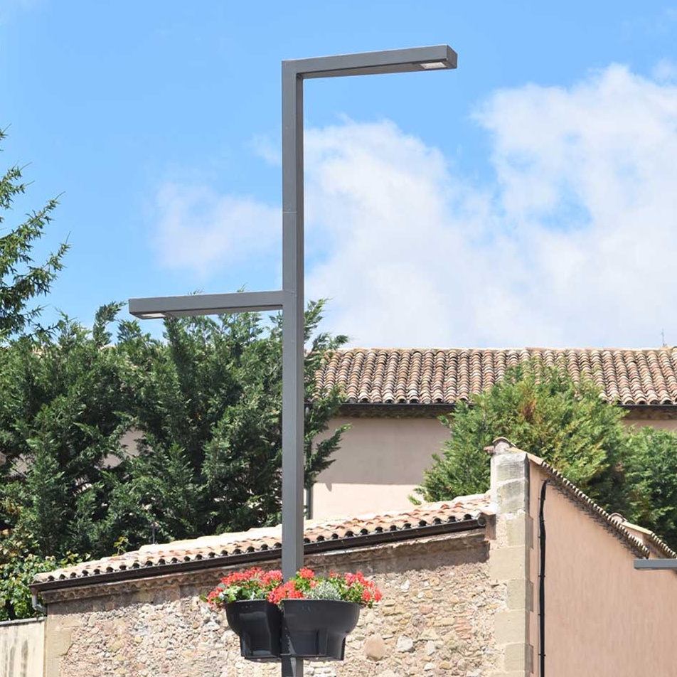 Outdoor LED Garden Street Light IP66 Waterproof Single/Double Arm Post Top Lamp for Courtyard Park Road Lighting